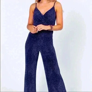 ALYA Blue Sparkly Jumpsuit with Wide Legs Size XXS Swifties|Eras Tour|Formal